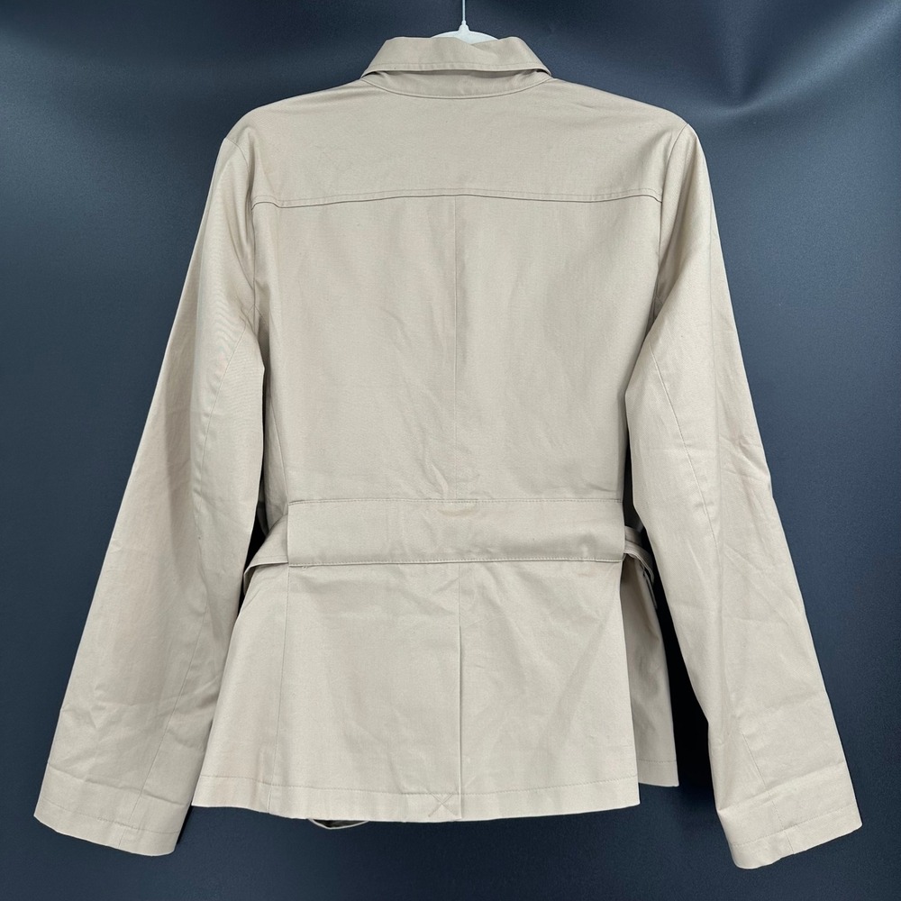 New York & Company 7th Avenue Khaki Tan Belted Safari Utility Jacket Medium - Picture 4 of 7
